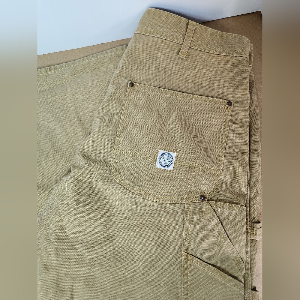 VTG Polo Jeans Company Ralph Lauren Mens 34x32 Tan Double Knee Carpenter Pants